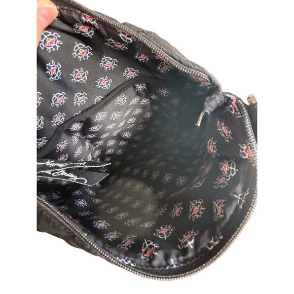 Vera Bradley Hipster Crossbody Classic Black Microfiber Quilted Bag 14529 - Picture 7 of 14